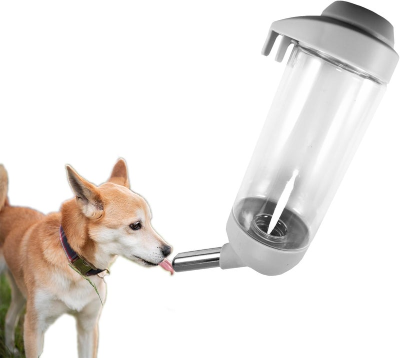 DEEUCHIS Dog Crate Water Bottle Dispenser - No Drip Dog Kennel Water Dispenser & Cage Bottle - Easy-to-Use Water Bottle for Cat Crate - Perfect for Keeping Your Pet Hydrated (Grey)-350ML - Image 1